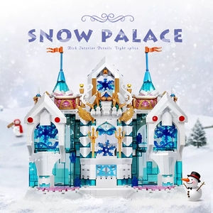 Moule <span class=keywords><strong>King</strong></span> 11008 Frozen Entrée Modèle Château <span class=keywords><strong>Magnétique</strong></span> Creative Filles Briques DIY No.Snow Palace Building Block Pour Enfants Cadeau - Product Image 2