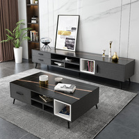 Nouveau design Offre Spéciale support TV et table basse support TV noir salon moderne mdf support TV de style moderne et table centrale