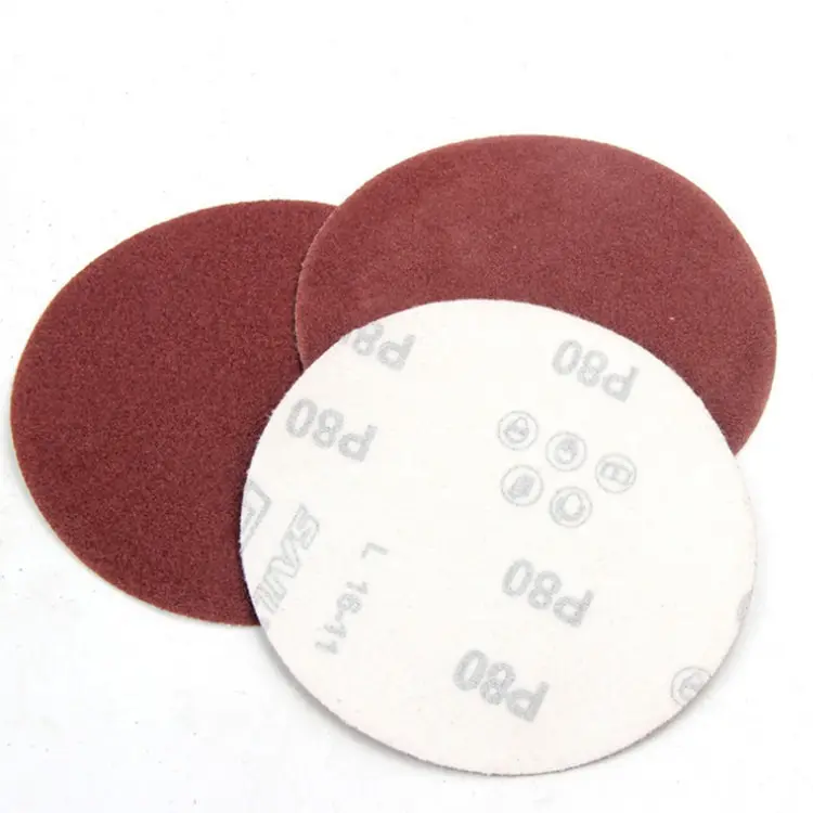赤い酸化アルミニウムサンドペーパー4 -5-7-9インチ40〜2000グリット研磨およびサンディング用の粘着性サンドペーパーディスク