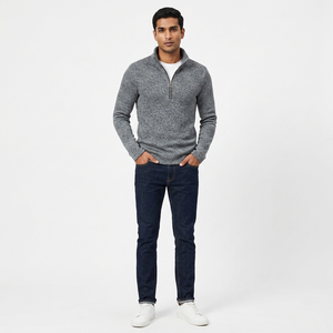 Newest Quarter Zip Pullover Golf Sweatshirt Mens 14 Zip Fleece Hoodies <b>Mock</b>-<b>Neck</b> Sweater Pullover Blank Jacket Wholesale - Product Image 1