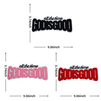 Patch brodé en chenille personnalisé « Dieu est bon en tout temps » avec bordure pailletée, applique thermocollante pour vêtements, vente en gros