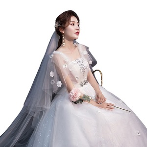 2023 nuevo vestido <span class=keywords><strong>de</strong></span> novia para la nueva Princesa simple viento detrás francés embarazada - Product Image 2
