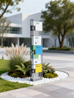 Système de signalétique directionnelle élégant en aluminium, support de panneau de sol double face pour centre commercial, hôtel, bureau, parc, tableau d'orientation