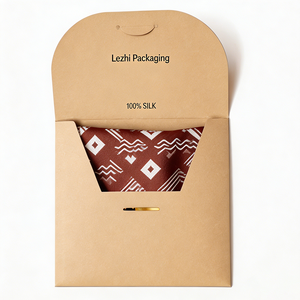 Écharpes ultra-fines personnalisées pour femmes, rubans, cravates pour hommes, enveloppes en papier kraft, boîtes d'emballage - Product Image 4