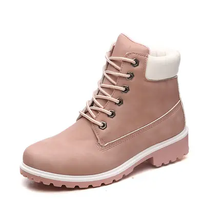2020 new style Women's autumn and winter flat red leather boots couple short boots female plus size fashion casual boots