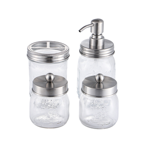 Vendita calda Muratore Vaso di Vetro Wc Bagno Spazzolino Da Denti Titolare Dispenser di Sapone Set - Product Image 2