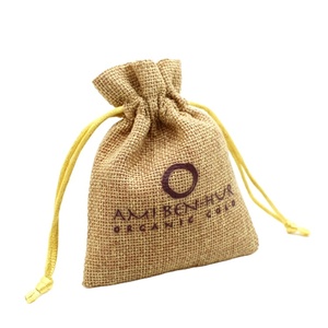 Small Drawstring Jute Tea Bag Custom Printed Hessian Burlap Pouch for Coffee Candy Gift Wrapping - Product Image 5