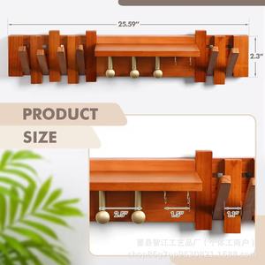 Wooden wall-mounted entryway <b>key</b> rack, multi-purpose door hook, coat rack, no-drill umbrella and bag <b>hanger</b>. - Product Image 4