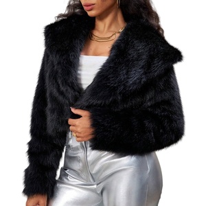 Women's <b>Short</b> Faux Fur <b>Jacket</b> Long <b>Sleeve</b> Plush Winter Coat Open Front Party Outerwear Wholesale OEM ODM - Product Image 6