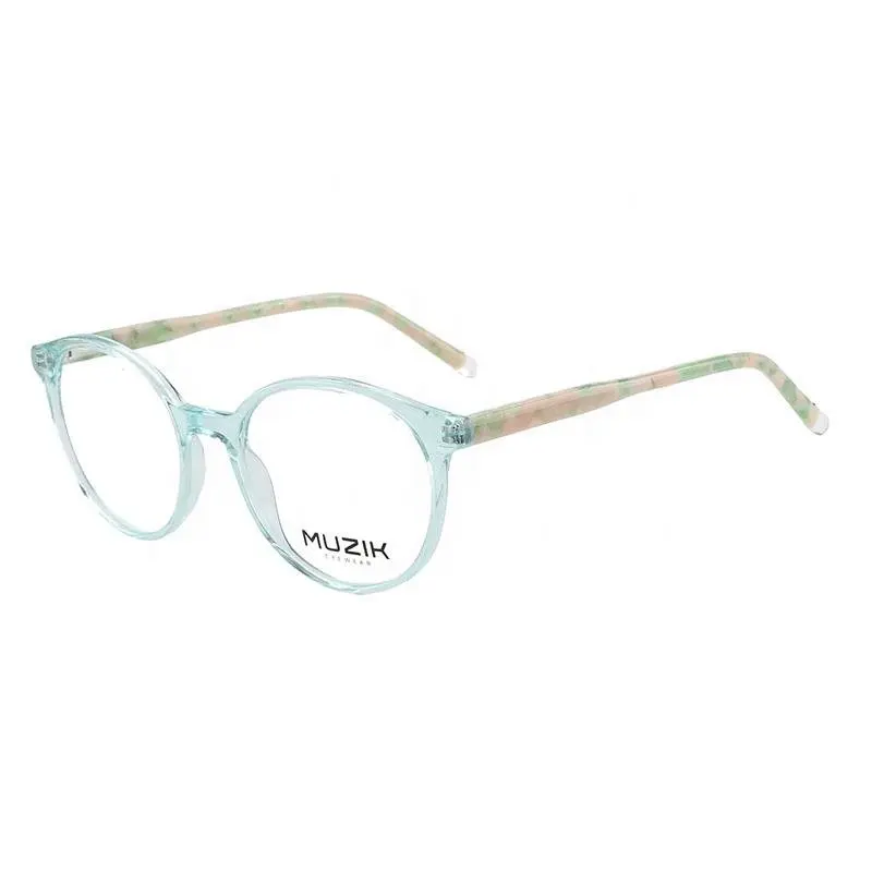 نظارات نسائية دائرية شفافة LA010, نظارات نسائية دائرية وشفافة من الأسيتات ، نظارات بصرية خفيفة مضادة للضوء الأزرق