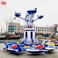 Manège d'avion rotatif pour enfants à double étage, attraction spatiale, équipement familial pour parcs d'attractions et fêtes foraines en extérieur, direct usine