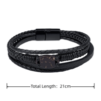 Bracelet NFC Bracelet en cuir de coquille de noix de coco Boucle magnétique Caractère réglable Cadeau NFC Personnalisation Bracelet de contrôle d'accès