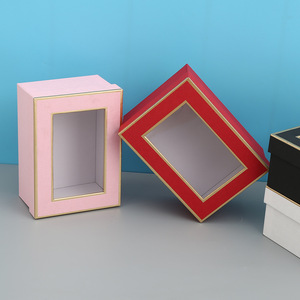 库存豪华粉色玫瑰包装纸方形鲜花包装盒 - Product Image 2