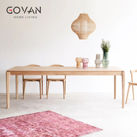 Table à manger ovale en frêne massif de la série scandinave pour 6 personnes, idéale pour les salles à manger à domicile, les hôtels, les écoles