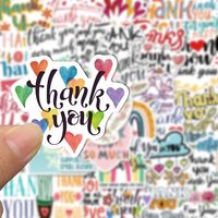 Lot de 50 autocollants sur le thème de la gratitude pour carnets créatifs, ordinateurs portables, bouteilles d'eau et décoration de scrapbooking DIY