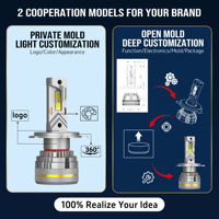 Ampoule de phare LED OEM personnalisée G19W 200W 48000lm disponible en H4 H7 H11 HB3 HB4 avec tube en cuivre et ventilateur de refroidissement