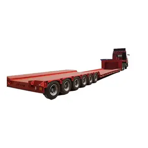 CBHC 25-50m Telescopic Extendable flatbed semi trailer steering axles windmill turbine telescopic low flatbed for wind blade