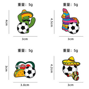 Broche y Pin de Aleación de Zinc Esmaltado con Formas de Cactus y Piata, Accesorio Conmemorativo <span class=keywords><strong>Mexicano</strong></span> para Fútbol México-EUA-Canadá - Product Image 4