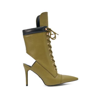 Hotsale Womens Stiletto Heeled Boots Ladies Factory Wholesale Lace up Ankle Boots