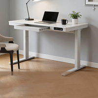Bureau d'ordinateur électrique réglable en hauteur avec tiroirs et ports de charge USB, table multifonctionnelle pour l'étude