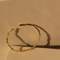 Chris april Bracelet jonc minimaliste en argent sterling 925 plaqué or 18 carats pour femme