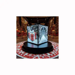 GC TECH Decoración navideña Cubo de publicidad digital LED personalizado Cubo mágico para interiores y exteriores Pantalla LED Caja cúbica LED