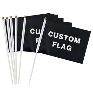 Bendera Mini Grosir Pabrik 100% Poliester Dicetak untuk Acara Desain Apa Saja Logo Apa Saja Bendera Balap Genggam - Product Image 1