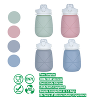 Bouteille d'eau pliable en silicone de 1200 ml |   Gourde de voyage pliable pour la randonnée/camping (sans BPA et étanche)