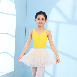 ชุดกระโปรงบัลเล่ต์ผ้าฝ้ายสแปนเด็กซ์สีชมพูสายกว้างชุดเต้นบัลเล่ต์ - Product Image 5