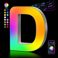 Lettres lumineuses LED synchronisées à la musique, lumières décoratives RGB pour publicité, anniversaire, Noël, fête, mur, bureau, étanches IP65