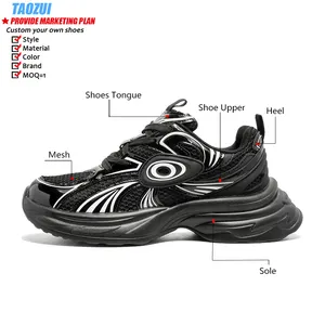 OEM ODM manufacturing agreed to make thick sole walking shoes brand logo slow walking style leisure sports running shoes