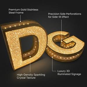 Insegne 3D Personalizzate Zhilin, Lettere Luminose a LED con Diamanti per Nomi Aziendali e Uso Commerciale, per Negozi, Certificazione CE ROHS IP65 - Product Image 3