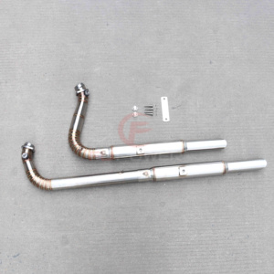Pour moteur Harley EVO 1986-2025 |   Échappement personnalisé 2-into-2 <span class=keywords><strong>à</strong></span> découpe oblique - Product Image 4
