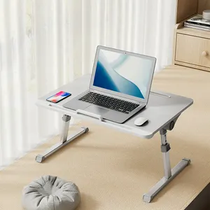 UPERGO 접이식 및 높이 조절 다기능 접이식 게으른 침대 노트북 책상 연구 테이블