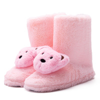 Usine confortable doux hiver maison chaud moelleux hiver intérieur en peluche coton pantoufles bottes pour les femmes