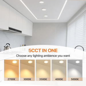 Vách ngăn TRIM Anti-Glare <span class=keywords><strong>LED</strong></span> Downlight 4 inch Đèn <span class=keywords><strong>LED</strong></span> ánh sáng 5cct Dimmable canless Đèn trần - Product Image 3