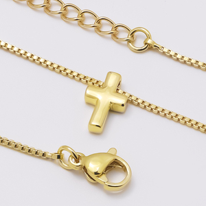 Delicado Collar con Colgante de Cruz Simple para Mujer, Chapado en Oro de 18K, Acero Inoxidable, Joyería Cristiana Minimalista para Uso Diario, Regalo - Product Image 3