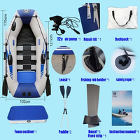 Rafts gonflables individuels, bateaux à rames de pêche avec pompe à air 12V, bateau pneumatique pliable et portable, procédé sans colle, résistant aux UV et aux rayons du soleil