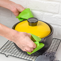 Lot de 2 maniques de cuisine en silicone à motif côtelé, antidérapantes et résistantes à la chaleur pour la cuisson et le barbecue