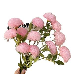 Chrysanthème artificiel en forme de boule de pissenlit <span class=keywords><strong>avec</strong></span> 3 petites têtes sphériques pour arrangement en pot de salon et décoration intérieure - Product Image 5