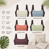 Ensemble de yoga personnalisé en nylon recyclé à 80 % et élasthanne à 20 %, avec soutien-gorge de sport à pois, short de sport respirant et extensible, et leggings anti-transpiration