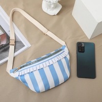 Sac banane léger en nylon pour femme avec motif personnalisé, joli, à volants et fermeture éclair, pour le quotidien