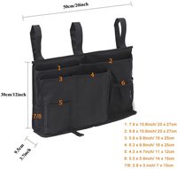 Sac de rangement suspendu pour chevet de lit, sac de rangement pour dortoirs, organisateur de rangement suspendu pour lit mezzanine
