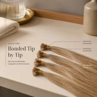 Extensions de cheveux raides brun cendré clair, mèches fines, pointes individuelles pour coiffure en salon
