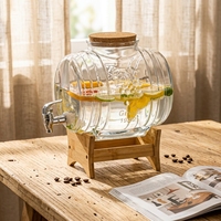 2026 QIAN HU Ensemble de carafes à eau en verre borosilicaté de haute qualité, classiques, épaissies, soufflées à la main, grande capacité, pour jus, vin, bière et boissons gazeuses, 5.5L