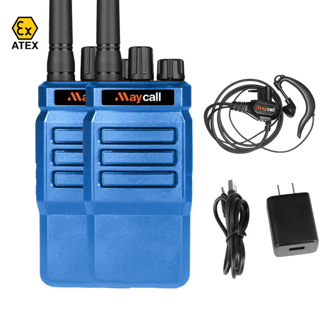 Hot Sale Maycall Explosion Proof Long Range 3-15km 3W Output 2000-2500mAh Battery Handheld IP67 Analog 16 Channels Walkie Talkie