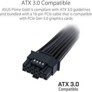 Alimentation électrique Prime 750W Gold certifiée 80 Plus, entièrement modulaire, compatible ATX 3.0, blanche - Product Image 6