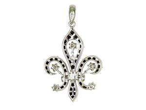 Colgante de Diamantes Blancos y Negros en Oro de 18K, 3.37g, Colección de Joyería Fina de Inspiración Vintage - Product Image 2