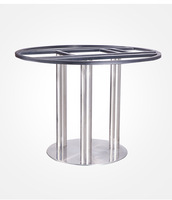 Support de salle à manger en acier inoxydable pour restaurant Pieds latéraux Base de table de luxe en laiton de 914mm