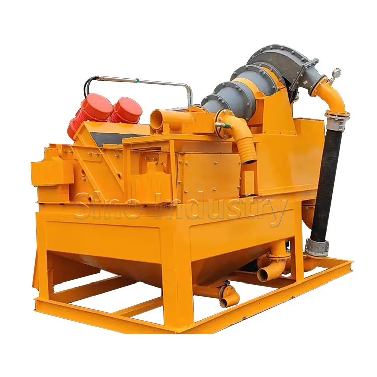 High cleaning and fines recycling rate compact sand washing machine with cyclone